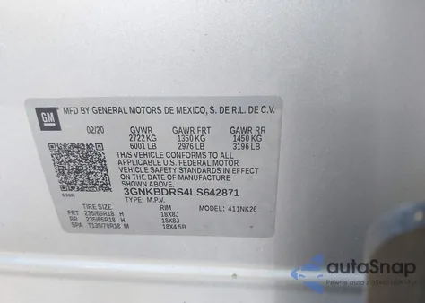 2020 Chevrolet Blazer Fwd 3Lt z USA, uszkodzony, nr VIN 3GNKBDRS4LS642871